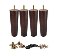La Vane,Patas de madera para muebles, juego de 4 patas de madera maciza de nogal cónica M8 para muebles, silla, sofá otomano
