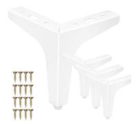 La Vane Patas de Muebles de Metal de 5 Pulgadas / 13cm, Juego de 4 - Pies de Repuesto DIY Modernos de Triángulo Diamante Blanco para Armario, Sofá, Mesa, Renovación de Otomana