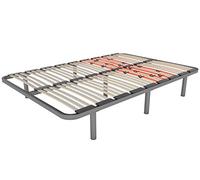LA WEB DEL COLCHON Somier con Patas Multiláminas Regulador 120 x 200 x 5 cm - Base de Cama Adaptable con Reguladores de Firmeza, 7 Patas Incluidas