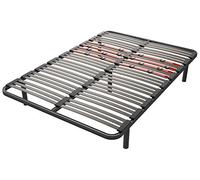 LA WEB DEL COLCHON Somier con Patas Multiláminas Regulador 135 x 180 x 5 cm - Base de Cama Adaptable con Reguladores de Firmeza, 5 Patas Incluidas