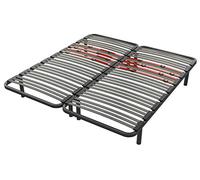 LA WEB DEL COLCHON Somier con Patas Multiláminas Regulador 150 x 180 (2 uds. 75x180) - Base de Cama Adaptable con Reguladores de Firmeza, 8 Patas Incluidas