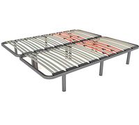 LA WEB DEL COLCHON Somier con Patas Multiláminas Regulador 180 x 200 (2 uds. 90x200) - Base de Cama Adaptable con Reguladores de Firmeza, 12 Patas Incluidas