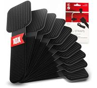 Label The Cable Bandas Sujeta Cables con Cinta Adhesiva para Gestión de Cables - Organizador de Cables para Paredes y Mesas - Pasacables de Pared - LTC Wall Straps - 10 Pack - Negro - LTC 3110