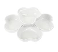 LABRIMP 6 Platos Pequeños Decoración de Mesa para Diferentes Ocasiones Familiares Estilo Japonés en Forma de Corazón de Cerámica para Almacenar Vinagre y Condimentos Reutilizable
