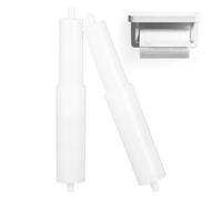 LABRIMP Rodillo Retráctil de Plástico Blanco para Caja de Papel Higiénico Resorte Práctico, 2 Piezas para Baños