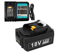 LabTEC 18V 5Ah Batería de Repuesto para Makita BL1850 con Cargador DC18RC 14.4V/18V Batería, Set de Carga para Makita BL1815 BL1830 BL1840 194204-5 194205-3 30-4. DC18RA DC18SF