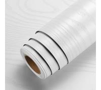LaCheery Efecto Madera Papel Adhesivo para Forrar Muebles Blanco 60cm x 400cm Vinilo PVC Adhesivo para Muebles de Cocina Encimera Papel Vinilico Cocina Lavable Decoración para Dormitorio Oficina