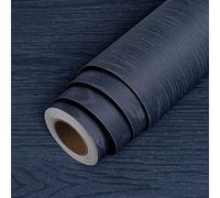 LaCheery Vinilo Adhesivo Muebles Madera Azul Oscuro Vinilo Impermeable Encimera Cocina 60cm x 400cm Papel Adhesivo para Muebles Efecto Madera Roble Papel Vinilico Cocina Pared para Armario Mesa