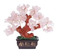 lachineuse - Árbol Feng Shui de Cuarzo Rosa - Árbol de la Fortuna 12 cm - Decoración asiática Japonesa - Árbol de la Fortuna - Deco asiático Bonzai Piedras Preciosas - Objeto Tradicional japonés Zen