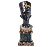 lachineuse - Busto Egipcio Nefertiti 34 cm - Busto Reina egipcia - Estatua decoración egipcia - Figura de Objeto Egipcio - Color Negro y Dorado con jeroglíficos - Idea de Regalo Original Deco