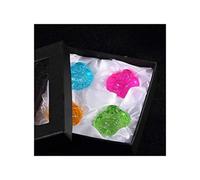 lachineuse - Caja de 4 Budas Sonrientes de Colores - Estatuas de Buda de 4 cm - Verde, Amarillo, Turquesa y Rosa - Decoración con Amuleto de la Suerte - Mini Buda - Idea de Regalo Zen asiático