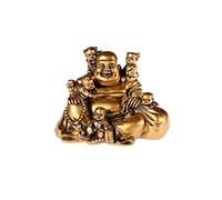lachineuse - Estatuilla de Buda Rieur con 5 niños, Estatua de Buda, 14 cm, Color Dorado, decoración Feng Shui - Objeto Decorativo Zen Chino para Interior, salón - Idea de Regalo de China Asia