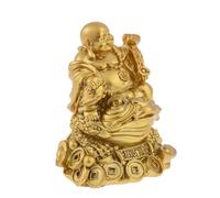 lachineuse - Estatuilla de Buda Risueño de la Fortuna - Pequeña Estatua de Buda Dorado de 7 cm - Objeto Decorativo Feng Shui Zen para Sala de Estar y Oficina - Idea de Regalo Chino de la Suerte