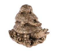 lachineuse - Figura de 3 Tortugas Feng Shui - Tortugas Decorativas - símbolo de longevidad, Riqueza, Prosperidad - Protección de la casa y la Familia - 11 x 8 x 7 cm - Deco asiático - Color Dorado