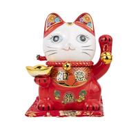 lachineuse Gato de la Felicidad y la Felicidad - El japonés Maneki Neko - Rojo - Hucha - Decoración Japonesa - Idea de Regalo Japonesa asiática