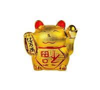 Lachineuse - Gato Maneki Neko Dorado - Figura de estatuilla de Gato japonés de la Suerte - Objeto Kawaii Deco - Lucky Cat Porcelana 15,5 cm - Gato Lindo asiático - Suerte, Felicidad, Fortuna - Color