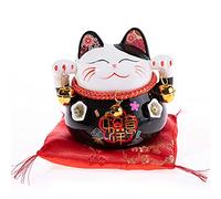 lachineuse - Gato Maneki Neko - Hucha de Gato japonés - Figura Regalo Japón - Objeto Kawaii Deco - Lucky Cat Porcelana - Gato Chino Asia Decoración - Suerte, Fortuna, Prosperidad