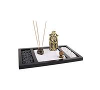 Lachineuse - Jardín Zen Dios de la Fortune - Portador de Incienso asiático - Decoración Zen - Jardín con Arena - Ambiente asiático - para Interior de casa, Oficina - Dieu Caishen - Idea de Regalo de