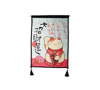lachineuse - Tapiz de pared japonés Maneki Neko Sakura - Decoración japonesa para colgar - 65 x 45 cm - Gato japonés Kawai - Lucky Cat - Mural - Flores de cerezo - Idea de regalo de Japón