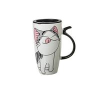 lachineuse - Taza Gato Kawaii Lucky 600 ml - Taza XXL blanca de porcelana