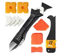 LACHT Aplicador Silicona Herramienta 11 Pzs,Kit De Calafateo 3 En 1 Herramienta Eliminador De Calafateo Ideal Para Selladores Como Acrílico Y Silicona Juntas Perfectas Gracias A Bordes Muy Rectos