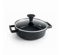 Lacor - 25160 - Cacerola con tapa Mini de Aluminio Fundido 100% libre PFOA, Antiadherente bicapa, Apto para Inducción, Tapa de Vidrio Templado, Ø 16 x 5cm, Negro
