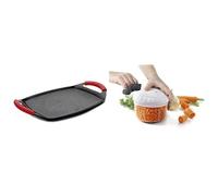 Lacor 25536 Plancha de Asar, Grill Eco Piedra, Compatibilidad: todo tipo de cocinas + 60434 Espátula Grill Acodada Inox. 12 x 27 cm