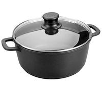 LACOR 25824 - Cacerola con Tapa de Cristal Forte de 24 cm Aluminio - Negro