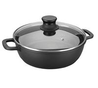 Lacor Cacerola baja redonda 25827 – Aluminio fundido, negro, 28 cm