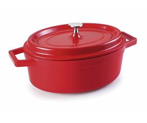 LACOR - 25927 - Cacerola Oval Aluminio Fundido 26x20 cms - Rojo