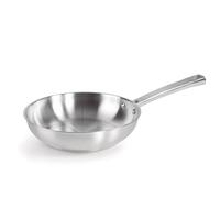 LACOR - 45422 - Sartén Foodie, Sartén Sin Antiadherente, Compatible con todo tipo de Cocina, Ecológica, Fondo Termo Difusor, Acero Inoxidable, ø22cm, Gris