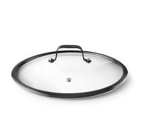Lacor 47624 - Tapa Origin, Vidrio Templado, Acero Inoxidable, Asa | En acero inoxidable, conserva el calor y evita salpicaduras; apto para lavavajillas, agarre ergonómico, de 24 cm de diámetro
