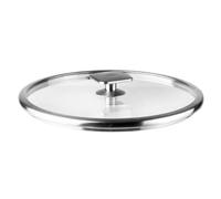 Lacor - 56924 - Tapa de Cristal Combi, Borde de Acero inoxidable 18/10, Con Válvula, Asa Ergonómica, Resistente a los Golpes y Altas Temperaturas, Compatible con Cacerolas y Sartenes de Ø24cm