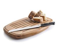 LACOR 60491 - Tabla de Corte de Pan Oval, Bambú, 40x27x3 cm