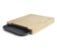 Lacor 60594 - Tabla de corte doméstica de bambú con cubeta extraíble de polipropileno, 35x29x4 cm