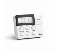 Lacor - 60802 - Reloj de Cocina con Alarma, Temporizador, Programable, Pantalla LCD, Alcance máximo cuenta atrás: 24 h, Blanco