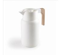 LACOR 62599 - Jarra Termo WOOD WHITE, Termo para Líquidos, Mantiene el Frío | En plástico apto para alimentos, para servir y conservar bebidas; doble pared aislante, con 1 L de capacidad, muy práctico