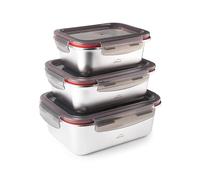 Lacor Set 3 recipientes Ecoinox - Acero inoxidable 18/10, 800/1200/1800 ml, Hermético, libre de BPA