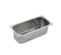 LACOR 66172 - Cubitera de acero inoxidable 18/10 para helado, mantiene el hielo en posición vertical, bordes redondeados, apilable, apto para lavavajillas, 360 x 165 x 120 mm