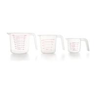 Lacor - 67130 - Set 3 Jarras Medidoras, Medidas de 250, 500 y 1000ml, medidas en ml, Tazas y Onzas, Apilables, Frabicadas en Polipropileno, Libre de BPA, Apto para el Lavavajillas