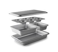 Lacor Set 5 moldes repostería 68461 – Cuadrado, antiadherentes, sin PFOA, aptos horno/frigorífico