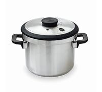 LACOR - 71788 - Olla a presión Súper rápida con Asas Termorresistentes Sicuro - Inducción - Acero Inoxidable 18/10 - Fondo termodifusor - 8L - 22cm.