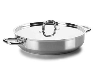 LACOR - Chef-Luxe Paellera Sin Tapa, Acero Inoxidable 18/10, Plata, 40 cm