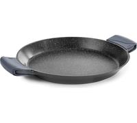 LACOR 25436 Paellera con Asas de Silicona, Recubrimiento Antiadherente, Apta para Inducción, Ecológica, Sin PFOA, Aluminio Fundido, Negro, 36 cm