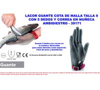 LACOR Guante Anticorte Cota Correa Muñeca Ambidiestro T-9=39171
