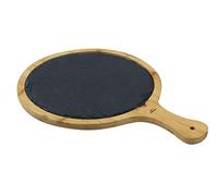 LACOR - Tabla Pizarra & Bambú, Redondo, 38'5x28x1'5 cm - Hogar y Hostelería