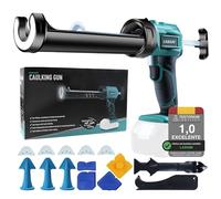 LADAMI Prensa de cartuchos de batería compatible con Makita de 18 V, para batería Einhell 、para batería Bosch, con luz LED 4 velocidades ajustables, pistola de silicona eléctrica para cartuchos de 300