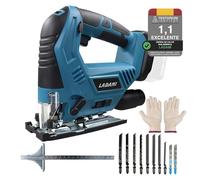 LADAMI Sierra de calar inalámbrica compatible con Makita, para Einhell, para baterías Bosch, 7 niveles de control de velocidad variable, sierra de calar inalámbrica con hoja de sierra para madera, PVC