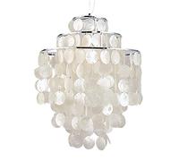 Ladies Jewellery Romantic Pearl White Shell Chandelier Pendant Light Fixture for Bedroom Living Dining Room Cafe Bar Hallway Decor Necklace