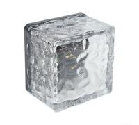 Ladrillos de hielo solares de vidrio 7x7cm cálidos para opciones de luz | Funciona con energía solar, tiempo de funcionamiento nocturno de 6 a 8 horas, tiempo de carga de 4 a 6 horas